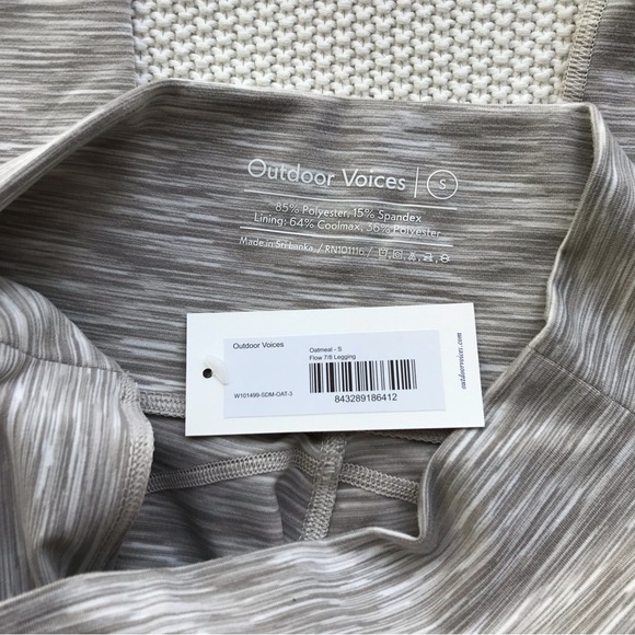 NWT Outdoor Voices Flow High Waist 7/8 Leggings in Oatmeal, S - Picture 8 of 8